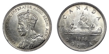 Canada silver jubilee dollar 1935
