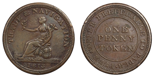 British trade and navigation token 1813