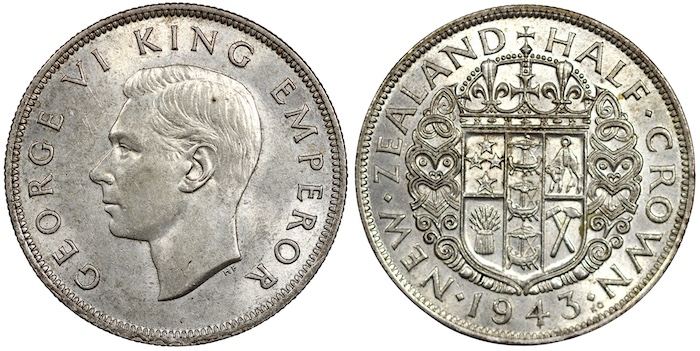 New zealand 1943 halfcrown