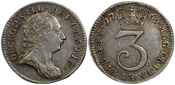George third 1766 threepence
