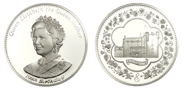 The queen mother 100th birthday silver medal