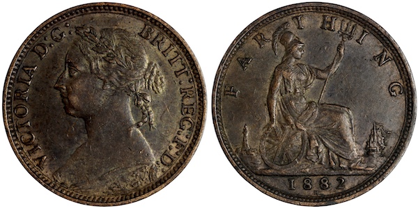 Bronze farthing 1882 h
