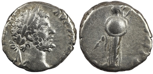 Septimius severus denarius rome ad 194