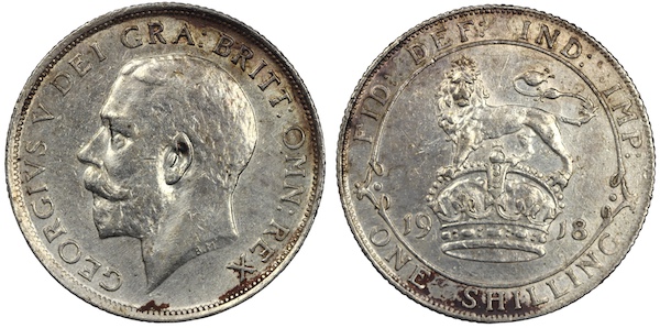 George the fifth 1918 shilling