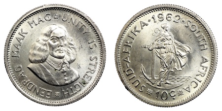 South africa ten cents 1962