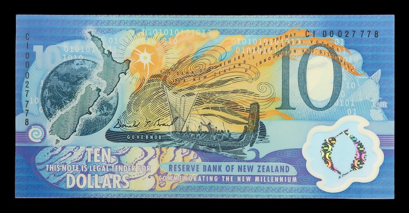 New Zealand millennium ten dollar note 2000