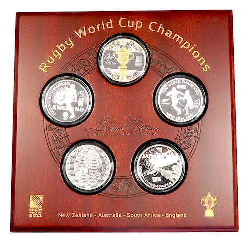 Rugby webb ellis cup winners commemoration coin set 2011
