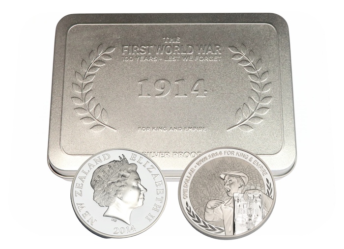 New zealand for king and country silver coin