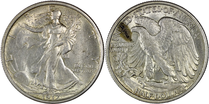 1917s half dollar reverse mint mark