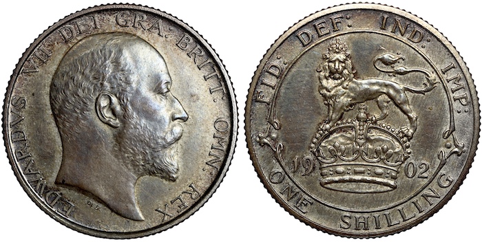 Edward the seventh 1902 shilling matt proof