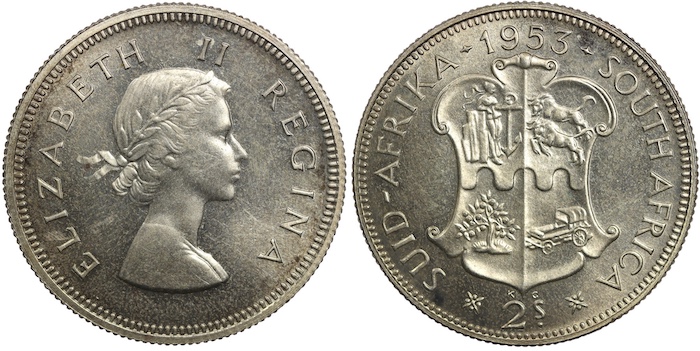 South Africa 2 shillings 1953