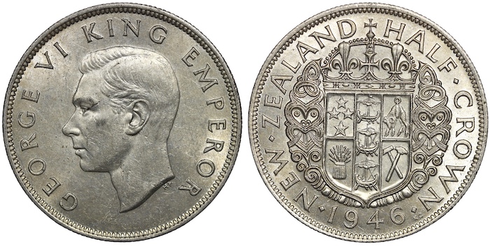 New zealand 1946 halfcrown