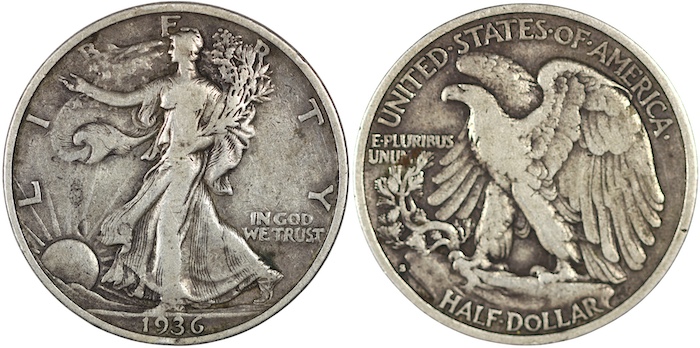 Standing liberty 1936s half dollar