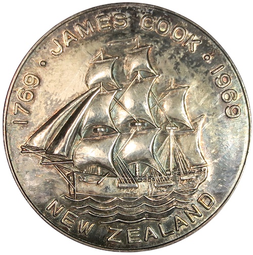 Captain cook new zealand bi centenary silver medal
