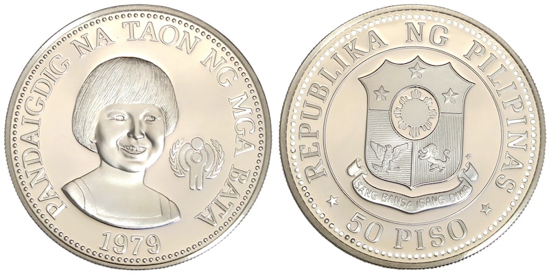Fifty pesos 1979 silver proof pilipinas coin