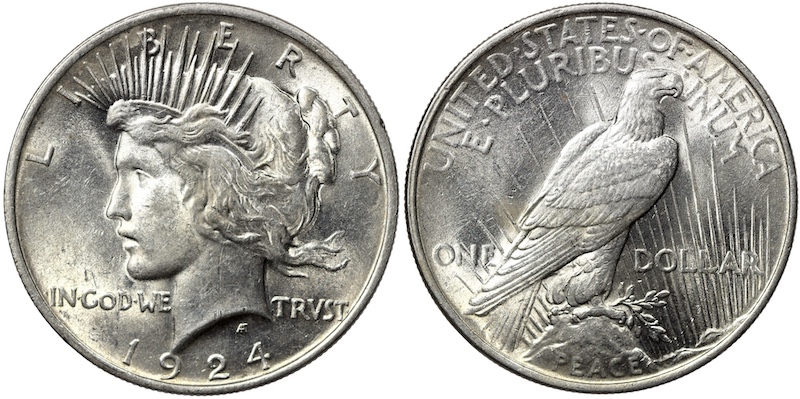 American 1924 silver dollar