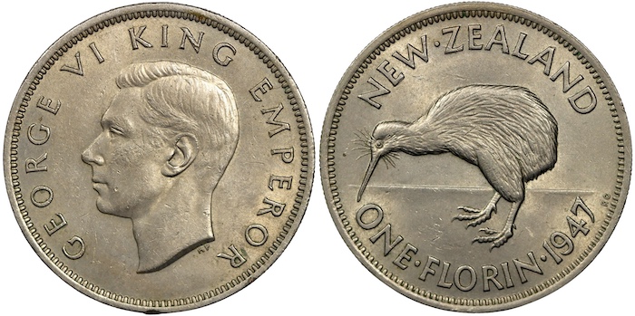 New zealand florin 1947
