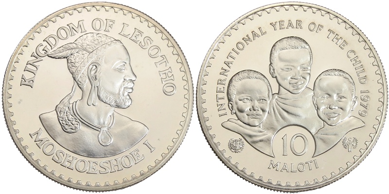 Lesotho year of the child silver coin 1979