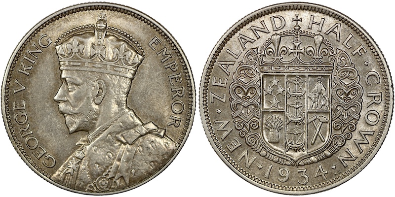 New zealand 1934 halfcrown