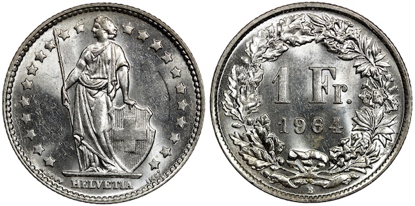 Switzerland franc 1964