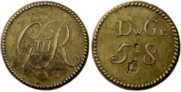 George the third brass coin weight