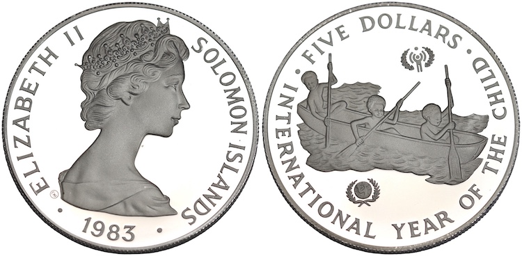 Solomon Islands five dollars 1983 proof
